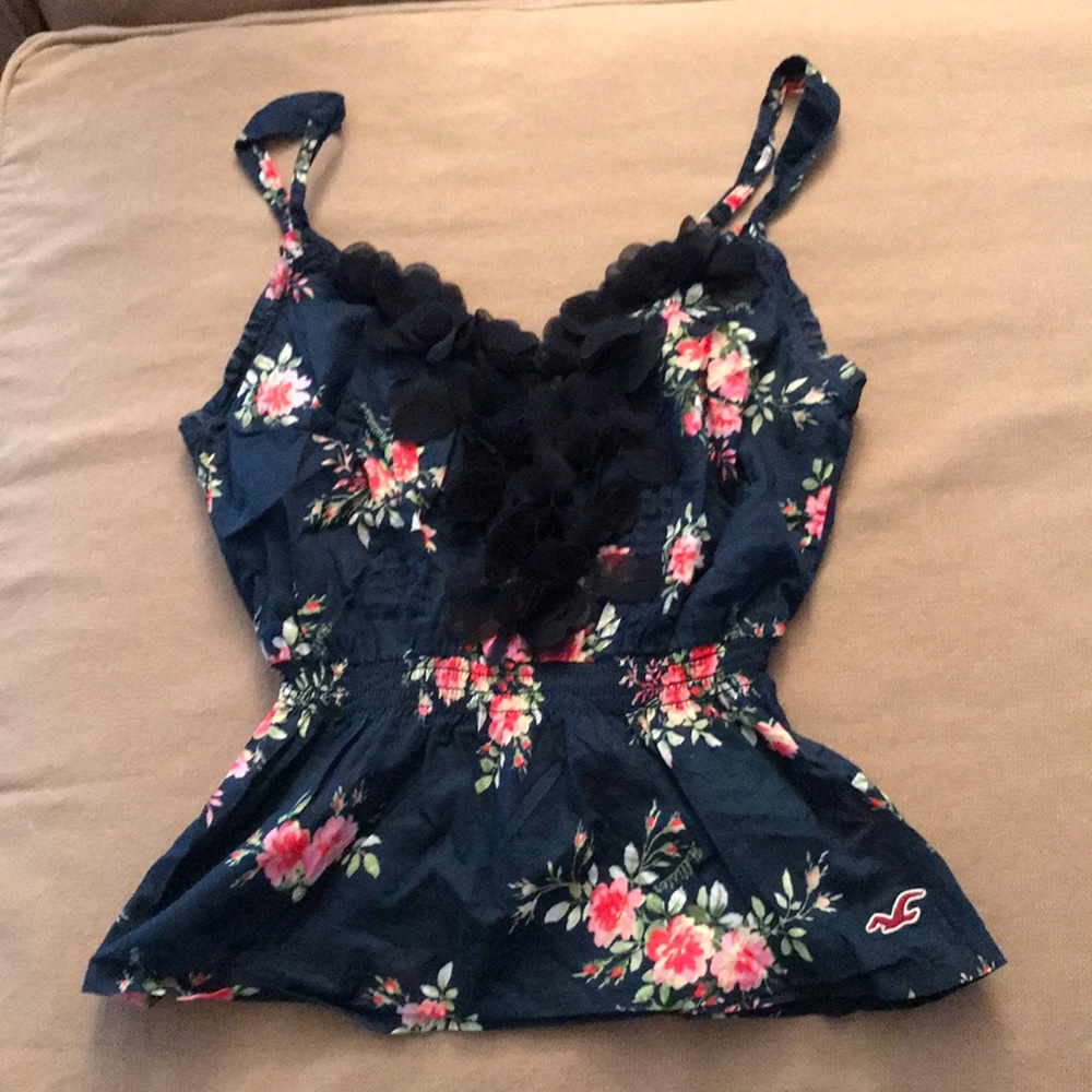 Hollister Navy Floral Tank Top